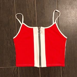 Red crop top